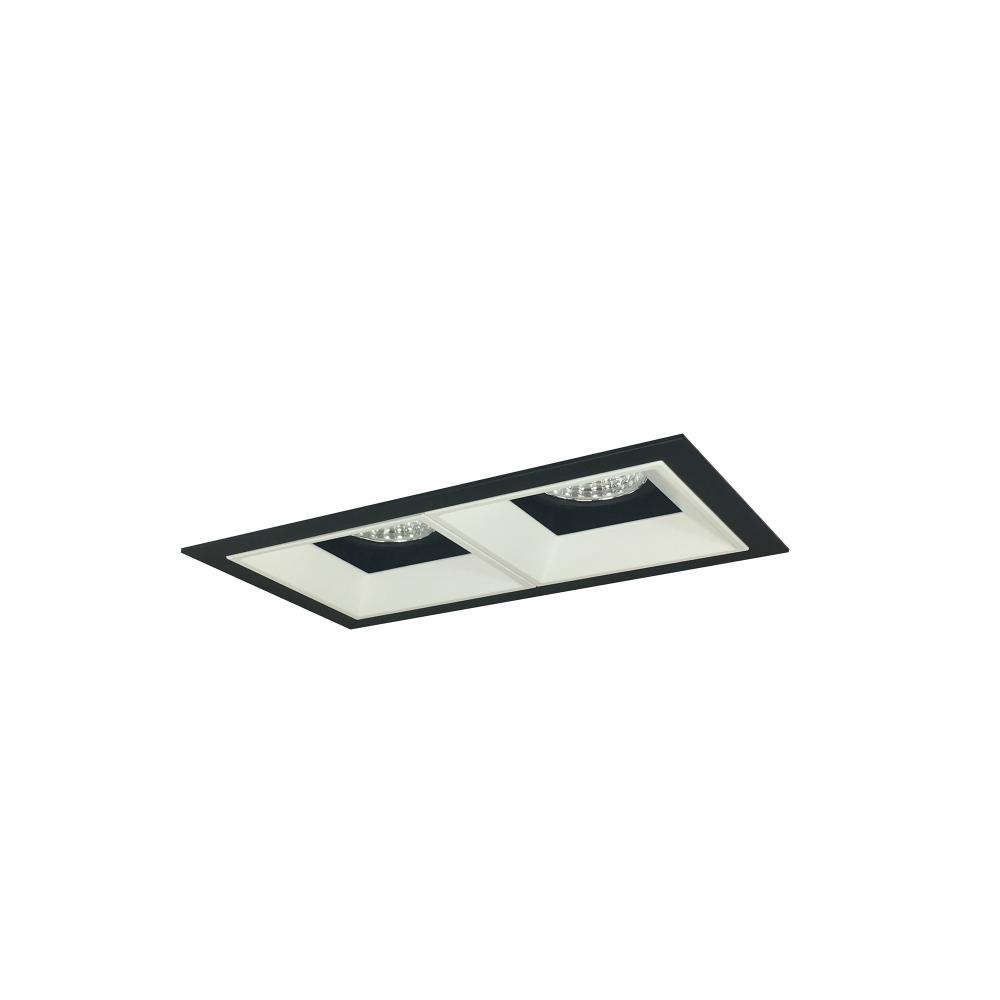 Iolite MLS 2-Head Trim Set, Black Flange, 3500K, 1000lm, Black/MPW Fixed Downlt./Adj. Gimbal Trims