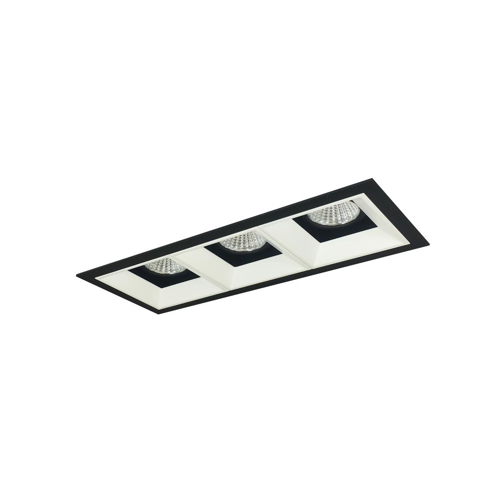 Iolite MLS 3-Head Trim Kit, Black Flange, 2700K, 1000lm, Black/MPW Adj. Snoot/Fixed Downlt. Trims