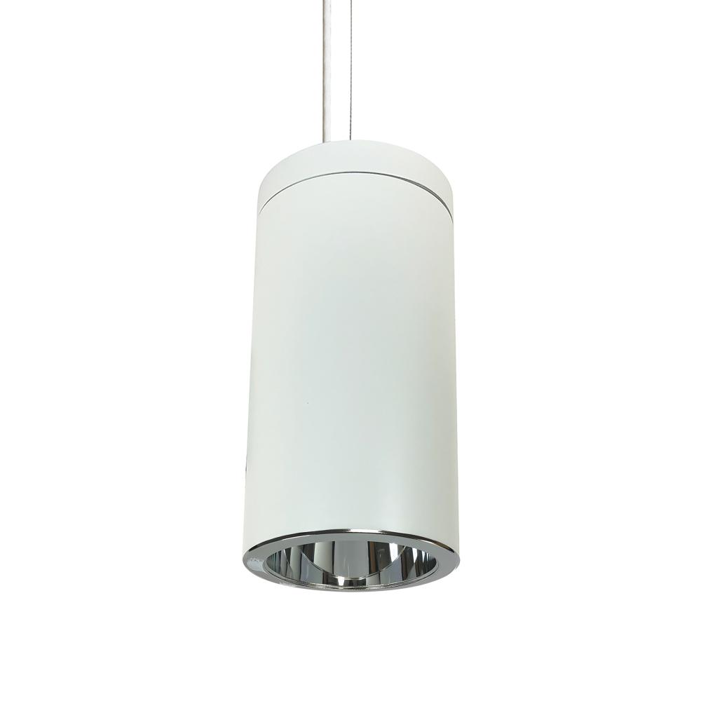 6" Sapphire III Cable Mount White Cylinder, Clear Reflector/Clear Flange, 120-277; 0-10V