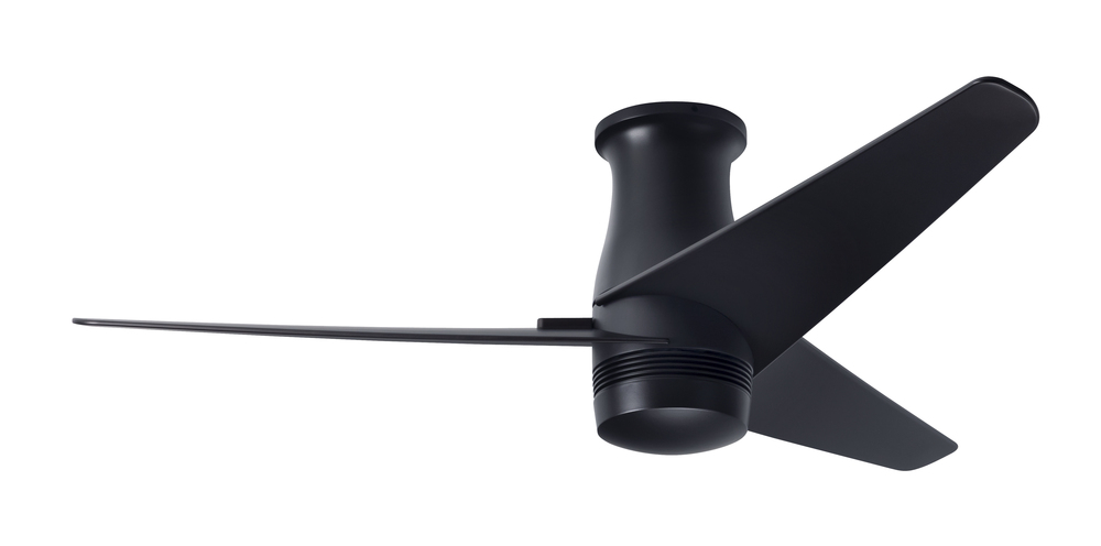 Velo Flush DC Fan; Dark Bronze Finish; 48" Nickel Blades; No Light; Handheld Remote Control
