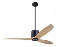 Modern Fan Co. LLX-DBBK-54-MP-NL-RC - LeatherLuxe DC Fan; Dark Bronze Finish with Black Leather; 54" Maple Blades; No Light; Remote Co