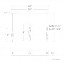 Schonbek Beyond BPD13203L-BK - Kindjal 3 Light 120-277V Multi-Light Pendant (Linear Canopy) in Black with Clear Optic Crystal