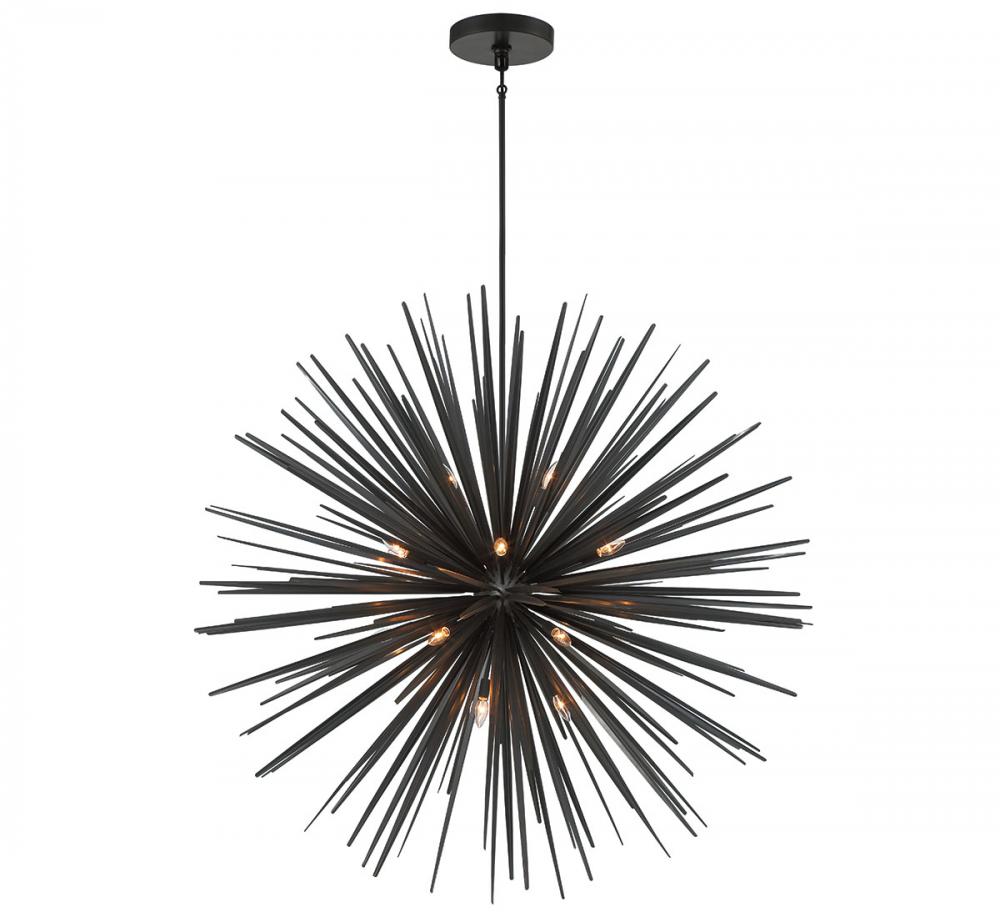 Trapani, 18 Light Grand Chandelier, Metallic Black