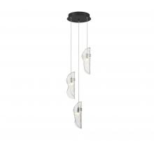 Lib & Co. US 10162-017-02 - Sorrento, 3 Light LED Pendant, Clear, Black Canopy