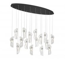 Lib & Co. US 10172-017-02 - Sorrento, 16 Light Oval LED Chandelier, Clear, Black Canopy