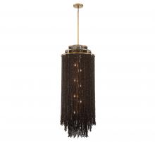 Lib & Co. US 10183-026 - Molfetta, 12 Light Grand Chandelier, Antique Brass with Black Beads