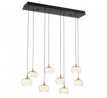 Lib & Co. US 10216-02 - Manarola, 8 Light Rectangular LED Chandelier, Matte Black