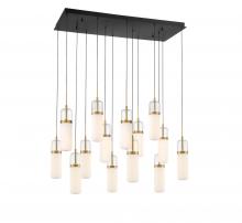 Lib & Co. US 10227-02 - Verona, 14 Light Rectangular LED Chandelier, Matte Black