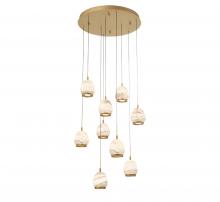 Lib & Co. US 12137-030 - Lucidata, 9 Light Round LED Chandelier, Painted Antique Brass