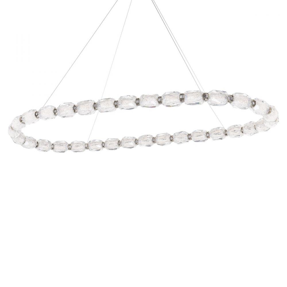 Seduction 32 Light 120-277V LED Oval Pendant in Polished Nickel with Clear Radiance Crystal