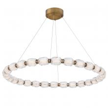 Schonbek Forever SJ4332-700R - Seduction 28 Light 120-277V LED Circular Pendant in Aged Brass with Clear Radiance Crystal