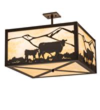 Meyda Green 241426 - 24" Square Calf & Cow Flushmount