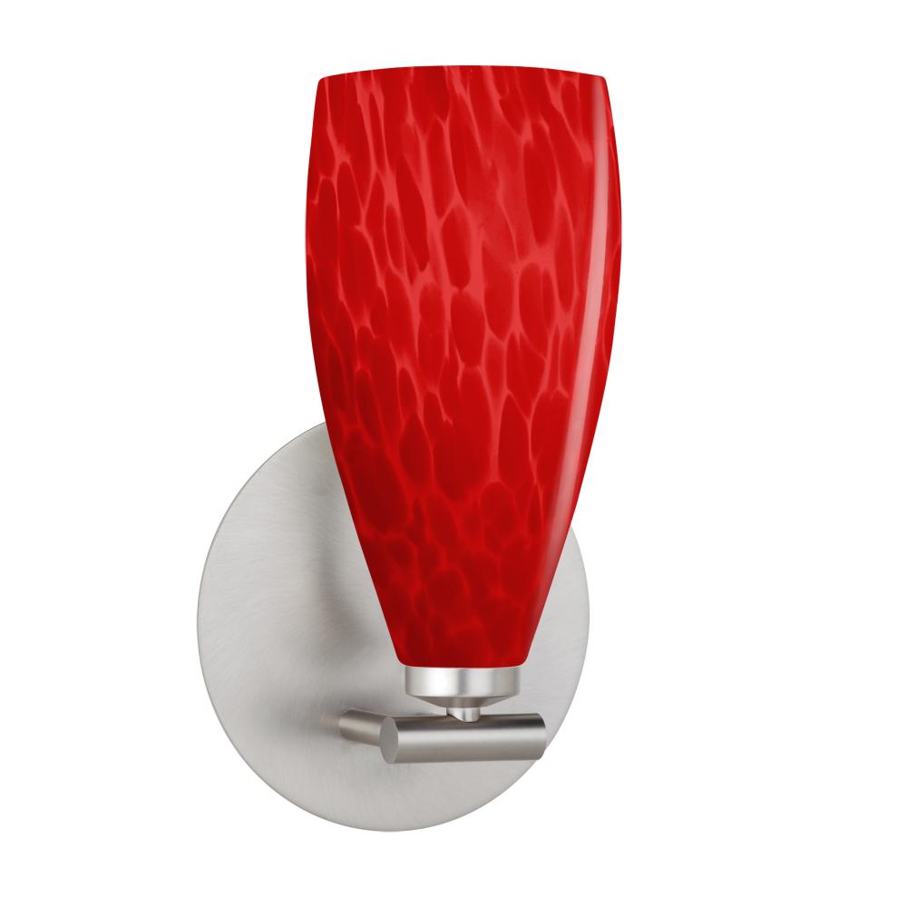 Besa, Karli Wall Sconce, Red Cloud, Satin Nickel Finish, 1x40W MAX G9 Base