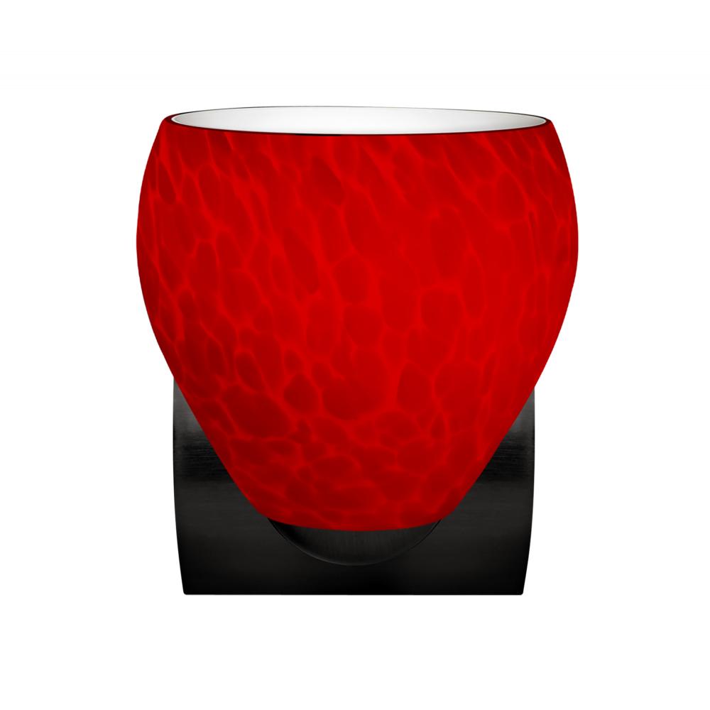 Besa, Bolla Mini Sconce, Red Cloud, Satin Nickel Finish, 1x60W E26 Base
