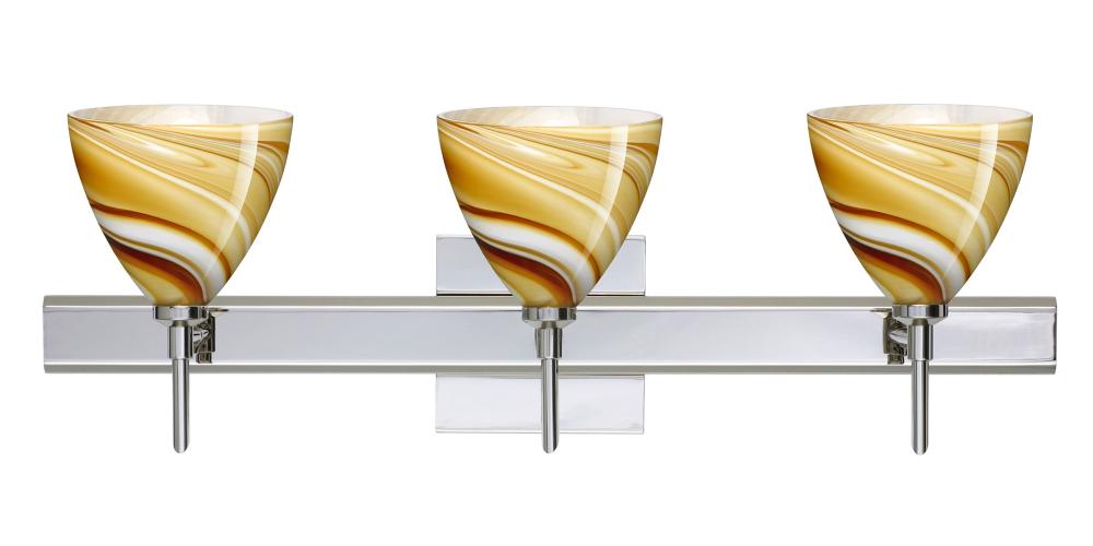 Besa Wall With SQ Canopy Mia Chrome Honey 3x5W LED