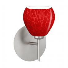 Besa Lighting 1SW-5605RC-SN - Besa, Tay Tay Mini Sconce, Red Cloud, Satin Nickel Finish, 1x40W G9 Base