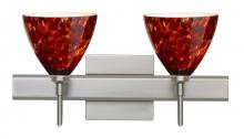 Besa Lighting 2SW-177941-SN-SQ - Besa Wall With SQ Canopy Mia Satin Nickel Garnet 2x40W G9