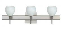 Besa Lighting 3SW-560560-SN-SQ - Besa Wall With SQ Canopy Tay Tay Satin Nickel Cocoon 3x40W G9