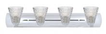 Besa Lighting 4WZ-NICO5CL-LED-CR - Nico 5 Vanity, Clear Stone, Chrome Finish, 4x9W LED
