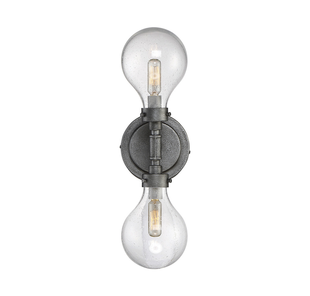 Dansk 2-Light Wall Sconce in Galvanized Metal