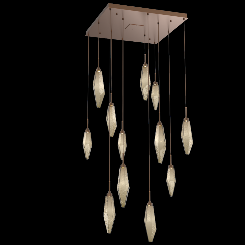 Rock Crystal Square 12pc Multi-Pendant
