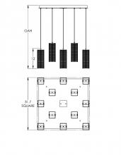 Hammerton CHB0020-12-FB-0-C01-E2 - Downtown Mesh Square 12pc Multi-Pendant