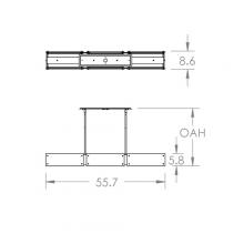 Hammerton PLB0044-56-BS-BG-001-L3 - Textured Glass Linear - 56-Inch (LED)