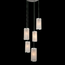 Hammerton CHB0044-08-CS-BG-C01-E2 - Textured Glass Round 8pc Multi-Pendant