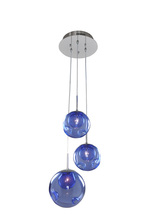 Kalco 309540CH/SAPPH - Meteor 3 Light Pendant