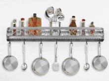 Hi-Lite MFG Co. H-13-46Y-B-BK01/B-SIL W/CI - POT RACK COLLECTION