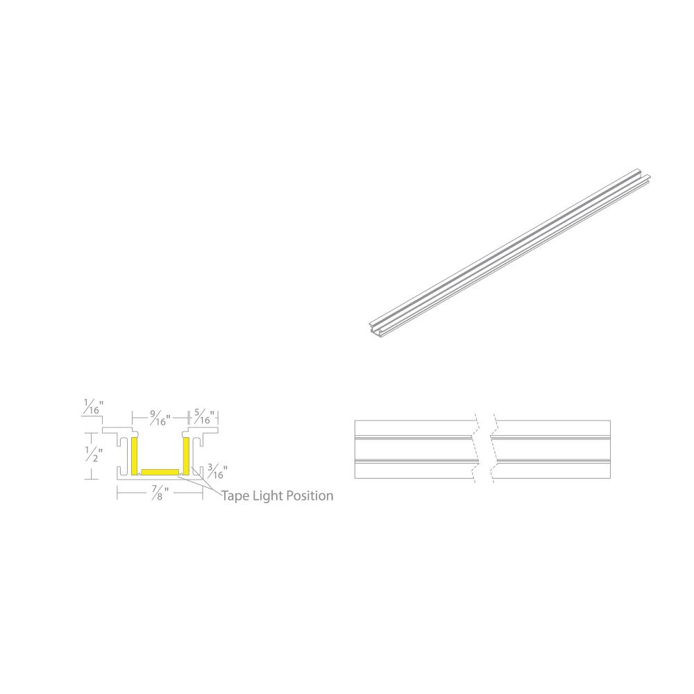 InvisiLED? 8ft Recessed Mounted Trim Channel