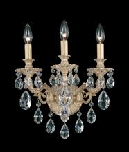 Schonbek 1870 5643-48R - Milano 3 Light 120V Wall Sconce in Antique Silver with Radiance Crystal