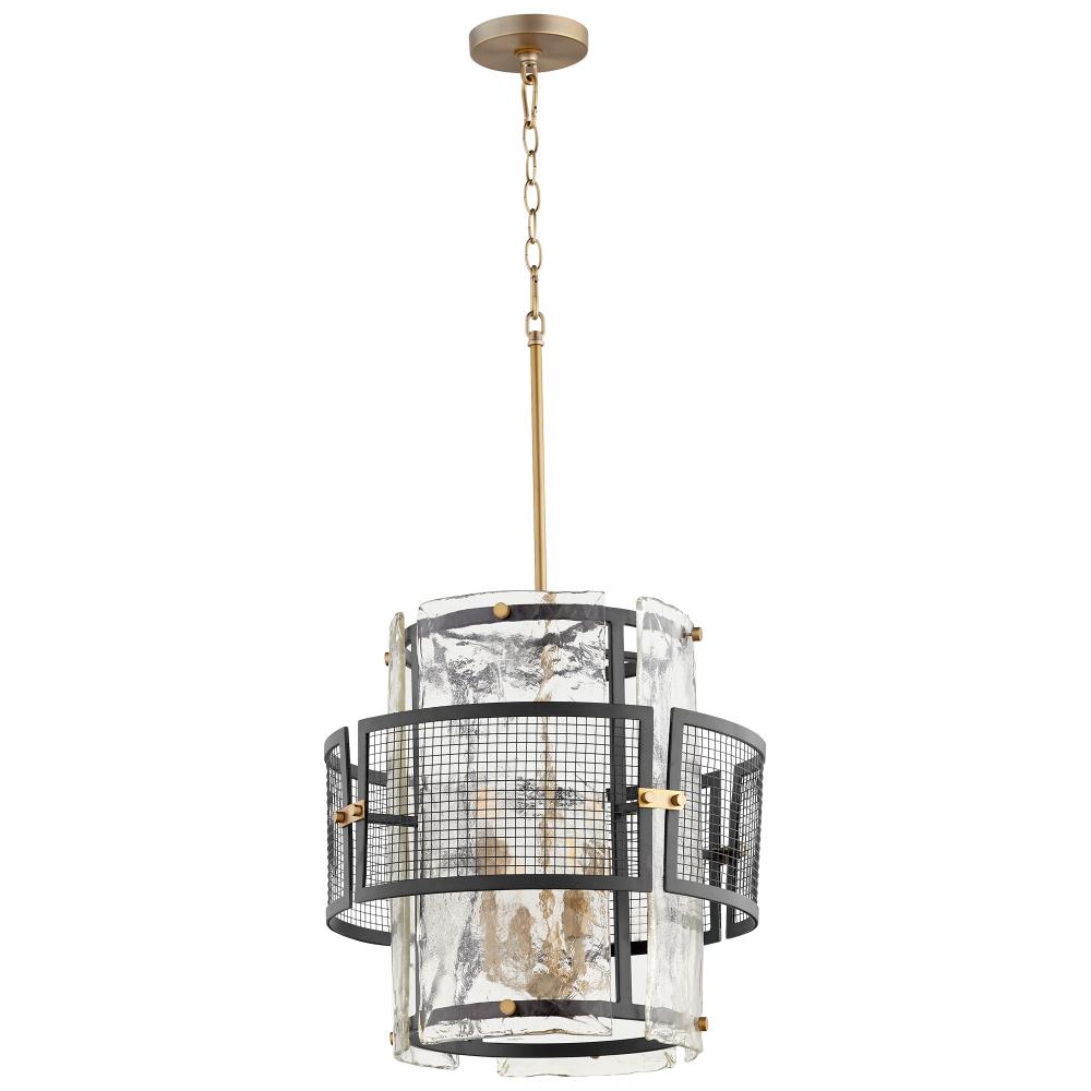 Panorama Chandelier Noir & Aged Brass - Small