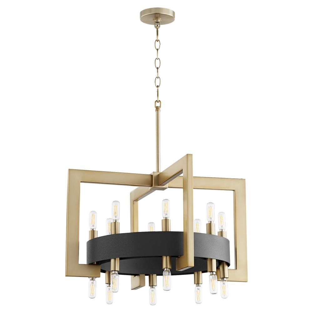 Archibald Chandelier 16-Light Noir & Aged Brass