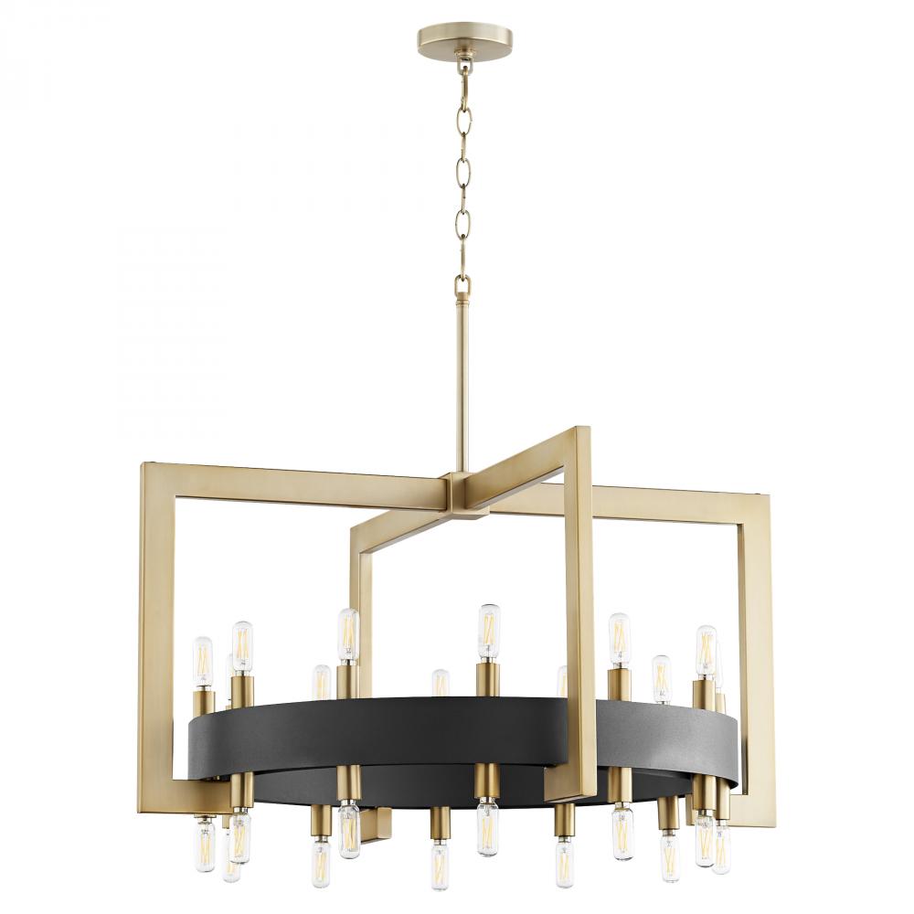 Archibald Chandelier 24-Light Noir & Aged Brass