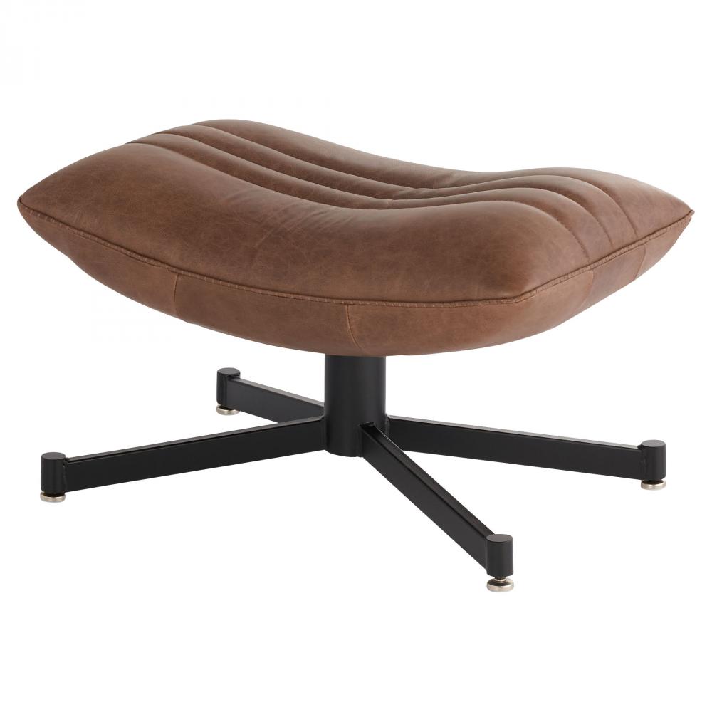 Eduarda Ottoman Medium Brown Distressed Leather