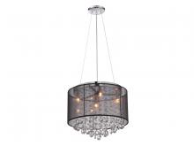 Avenue Lighting HF1504-BLK - Riverside Dr. Collection Round Black Organza Silk Shade and Crystal Dual Mount