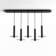 Koncept Inc CMP-L5-S-12-MTB+GDGY9 - Combi Pendant 12" Linear 5 Combo Matte Black with Matte Black Canopy