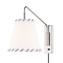Mitzi by Hudson Valley Lighting HL372101-PN - 1 LIGHT WALL SCONCE WITH PLUG