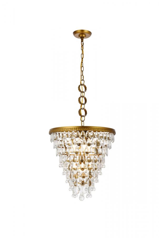 Nordic 5 lights brass pendant