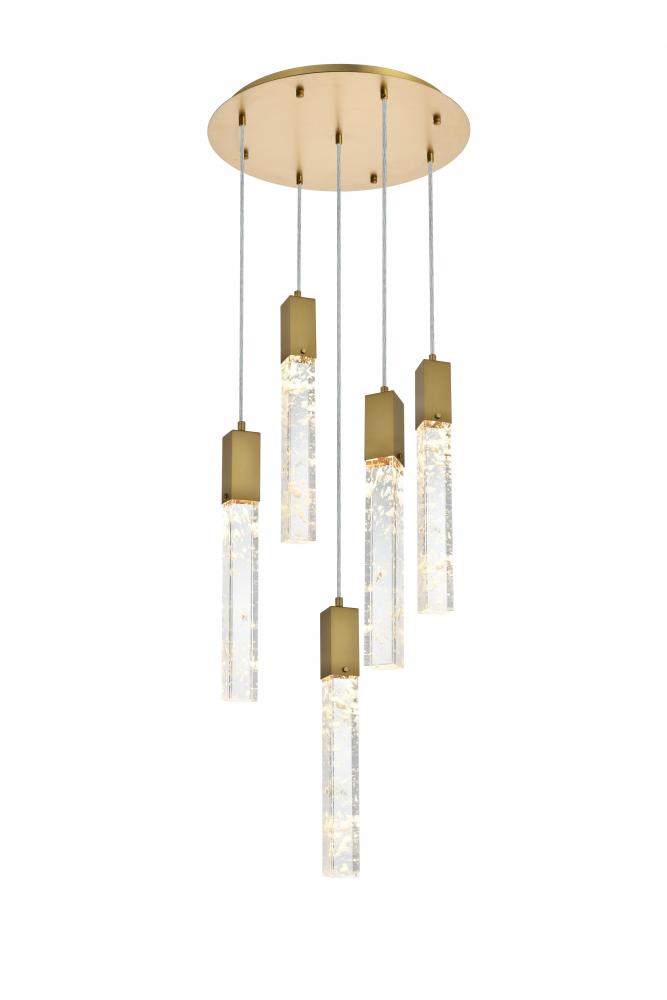 Pendant D20"H24"L5 Satin Gold