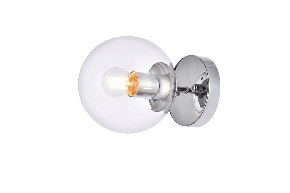 Mimi Wall/Flush mount W5.9"H5.9"E8.3"L1 Chrome CL Glass