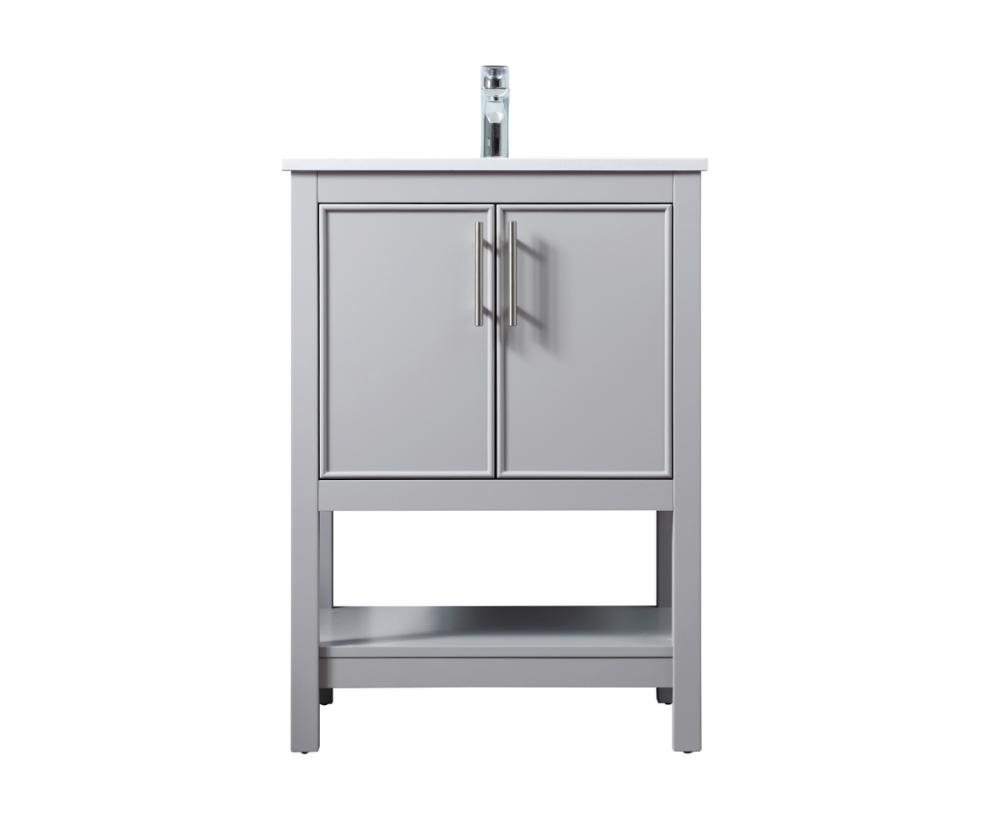 Vanity Cabinet 2Dr W24''xD19''xH34" Grey