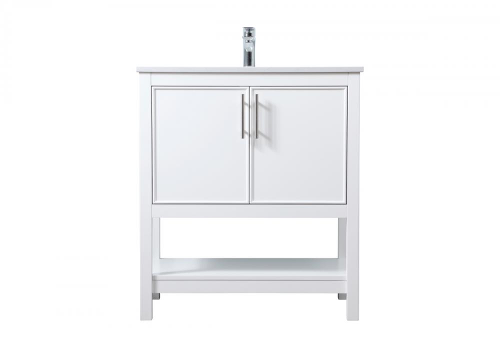 Vanity Cabinet 2Dr W30"x D19"x H34" White