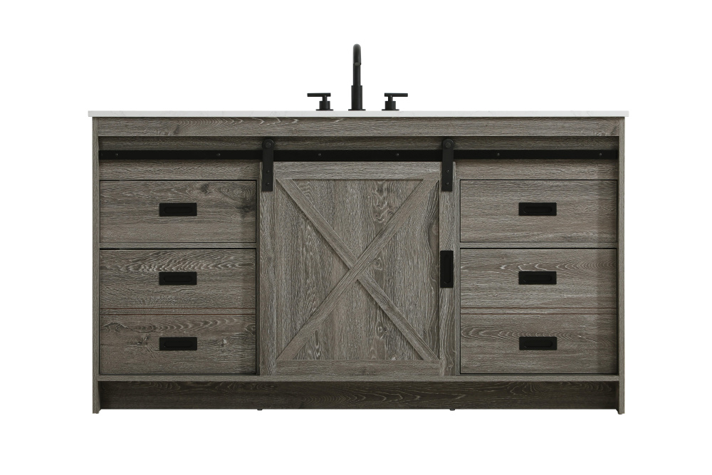 Austin 60 inch Single Bathroom Vanity in Rustic Grey