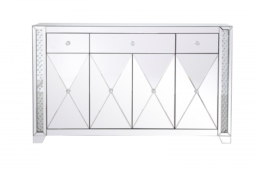 60 In Clear Crystal Mirrored Credenza Mf91057 Valley Light Gallery