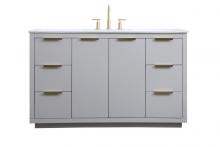 Elegant VF19454GR - 54 Inch SIngle Bathroom Vanity In Grey