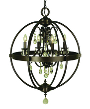 Framburg 1064 MB - 4-Light Mahogany Bronze Compass Dining Chandelier