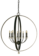 Framburg 4378 BN - 8-Light Brushed Nickel Constellation Foyer Chandelier