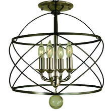 Framburg 4411 MB/AB - 4-Light Mahogany Bronze/Antique Brass Nantucket Flush / Semi Flush Mount